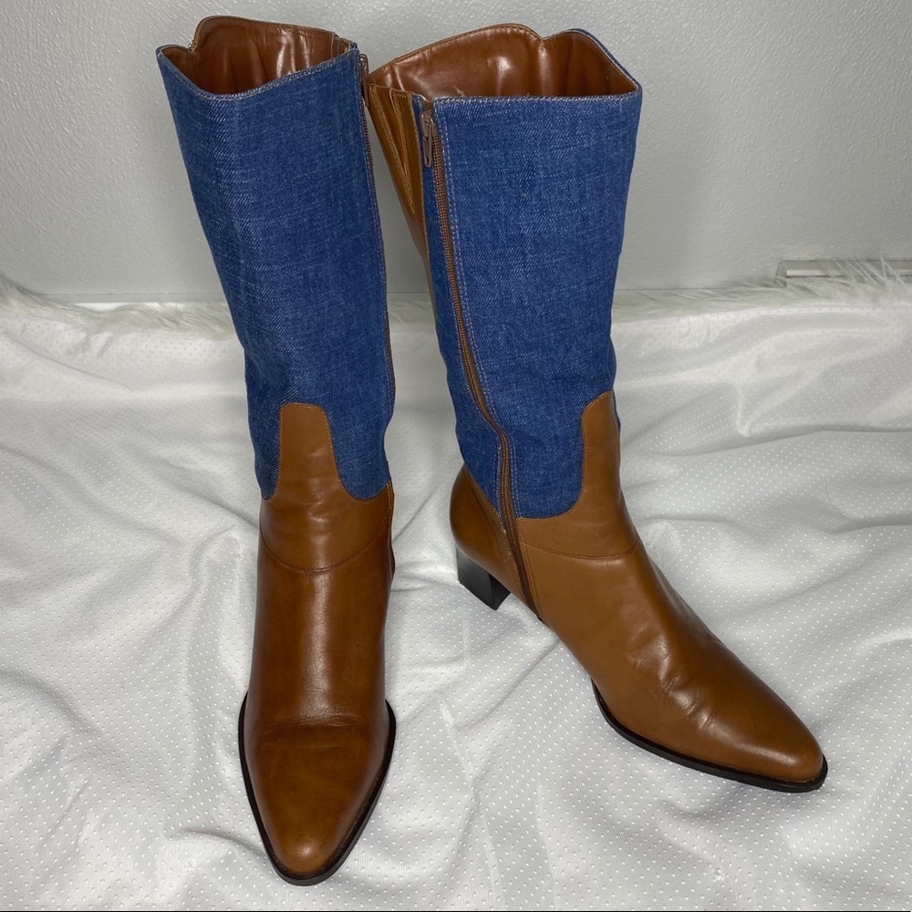 Worthington Brown and Blue Heeled Boots
